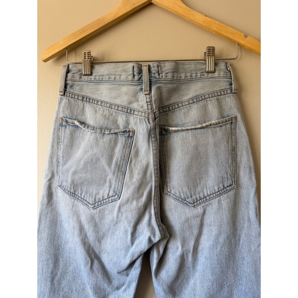 AGOLDE Riley 90's High Rise Jeans 26 Light Wash Distressed Straight Leg - Picture 9 of 9